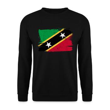 Saint Kitts and Nevis Vintage Flag Flag Peace - Unisex Sweatshirt - black - Front - Alina (178cm) & Michal (187cm)