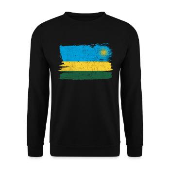 Ruanda Flagge Flagge Frieden Vintage - Unisex Pullover - Schwarz - Vorne - Alina (178cm) & Michal (187cm)
