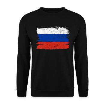 Russia Flag Flag Peace Vintage - Unisex Sweatshirt - black - Front - Alina (178cm) & Michal (187cm)