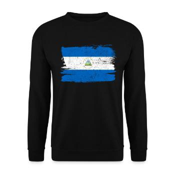 Nicaragua Flag Flag Peace Vintage - Unisex Sweatshirt - black - Front - Alina (178cm) & Michal (187cm)