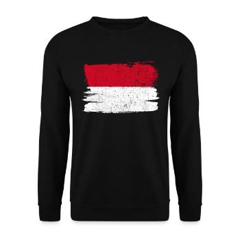 Monaco Flag Flag Peace Vintage - Unisex Sweatshirt - black - Front - Alina (178cm) & Michal (187cm)