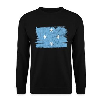 Micronesia Flag Flag Peace Vintage - Unisex Sweatshirt - black - Front - Alina (178cm) & Michal (187cm)