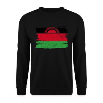 Malawi drapeau drapeau paix Vintage - Sweat-shirt Unisexe - noir - Devant - Alina (178cm) & Michal (187cm)