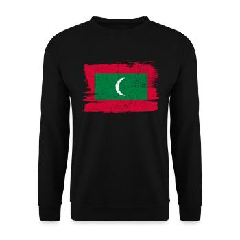 Drapeau des Maldives Drapeau de la paix Vintage - Sweat-shirt Unisexe - noir - Devant - Alina (178cm) & Michal (187cm)