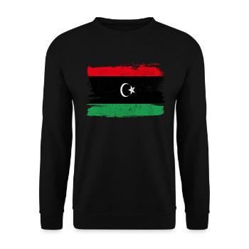 Libya Flag Flag Peace Vintage - Unisex Sweatshirt - black - Front - Alina (178cm) & Michal (187cm)