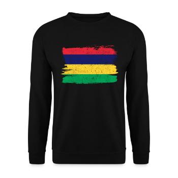 Mauritius Flag Flag Peace Vintage - Unisex Sweatshirt - black - Front - Alina (178cm) & Michal (187cm)