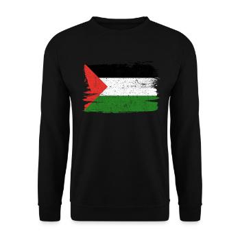 Palestine Flag Flag Peace Vintage - Unisex Sweatshirt - black - Front - Alina (178cm) & Michal (187cm)