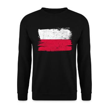 Drapeau de la Pologne Drapeau de la paix Vintage - Sweat-shirt Unisexe - noir - Devant - Alina (178cm) & Michal (187cm)