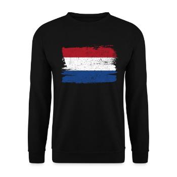 Pays-Bas Drapeau Drapeau Paix Vintage - Sweat-shirt Unisexe - noir - Devant - Alina (178cm) & Michal (187cm)