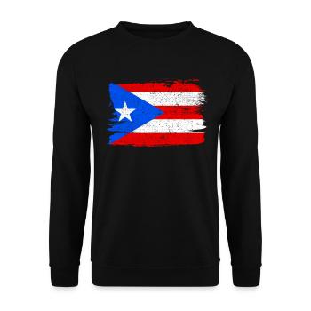 Puerto Rico Flagge Flagge Frieden Vintage - Unisex Pullover - Schwarz - Vorne - Alina (178cm) & Michal (187cm)