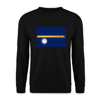 Nauru Flag Flag Peace Vintage - Unisex Sweatshirt - black - Front - Alina (178cm) & Michal (187cm)