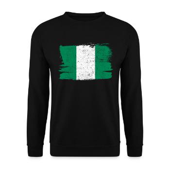 Nigeria Flag Flag Peace Vintage - Unisex Sweatshirt - black - Front - Alina (178cm) & Michal (187cm)