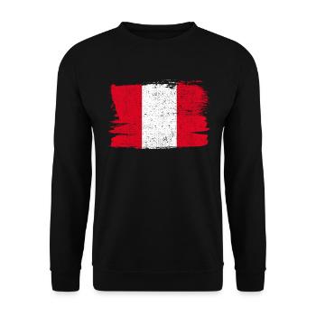 Peru Flag Flag Peace Vintage - Unisex Sweatshirt - black - Front - Alina (178cm) & Michal (187cm)