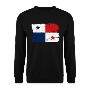 Panama Flag Flag Peace Vintage - Unisex Sweatshirt - black - Front - Alina (178cm) & Michal (187cm)