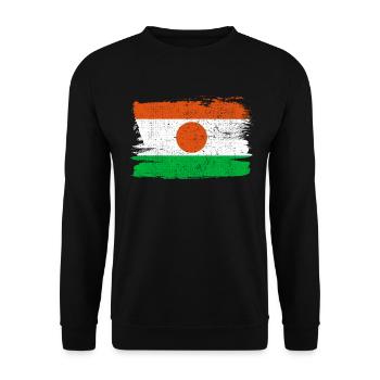Nigeria Flag Flag Peace Vintage - Unisex Sweatshirt - black - Front - Alina (178cm) & Michal (187cm)