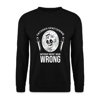 Motif de tatouage - Tatooed Gentleman - Encre tatouée - Sweat-shirt Unisexe - noir - Devant - Alina (178cm) & Michal (187cm)