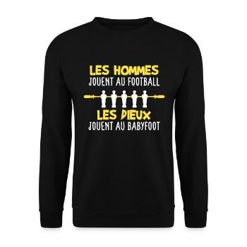 Baby foot - Sport - Cadeau - Anniversaire - Humour - Sweat-shirt Unisexe - noir - Devant - Alina (178cm) & Michal (187cm)