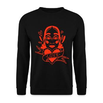 Love Portrait Black - Unisex Sweatshirt - black - Front - Alina (178cm) & Michal (187cm)