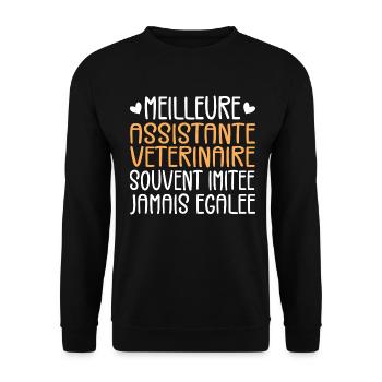 Souvent imitée Meilleure assistante vétérinaire - Sweat-shirt Unisexe - noir - Devant - Alina (178cm) & Michal (187cm)