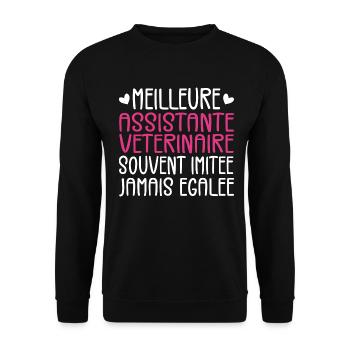Souvent imitée Meilleure assistante vétérinaire - Sweat-shirt Unisexe - noir - Devant - Alina (178cm) & Michal (187cm)