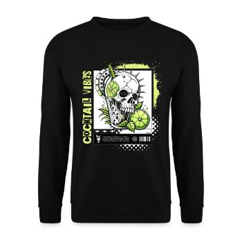 Mojito Cocktail Crâne Totenkopf Caipirinha FS0219 - Sweat-shirt Unisexe - noir - Devant - Alina (178cm) & Michal (187cm)