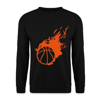 ball basketball flame fireball1 - Unisex Sweatshirt - black - Front - Alina (178cm) & Michal (187cm)