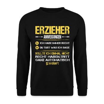 Educator day care instructions saying funny funny - Unisex Sweatshirt - black - Front - Alina (178cm) & Michal (187cm)