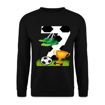 Football 7 Anniversaire Joueur de football Football - Sweat-shirt Unisexe - noir - Devant - Alina (178cm) & Michal (187cm)