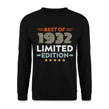 Retro 1932 Vintage 92. Geburtstagsgeschenk 92 Jahre alt - Unisex Pullover - Schwarz - Vorne - Alina (178cm) & Michal (187cm)