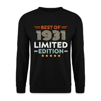 Retro 1931 Vintage 93rd Birthday Gift 93 Years Old - Unisex Sweatshirt - black - Front - Alina (178cm) & Michal (187cm)