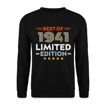 Retro 1941 Vintage 83. Geburtstagsgeschenk 83 Jahre alt - Unisex Pullover - Schwarz - Vorne - Alina (178cm) & Michal (187cm)
