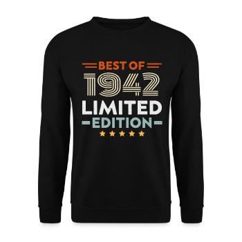 Retro 1942 Vintage 82nd Birthday Gift 82 Years Old - Unisex Sweatshirt - black - Front - Alina (178cm) & Michal (187cm)