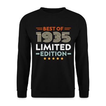 Retro 1935 Vintage Cadeau 89e Anniversaire 89 Ans - Sweat-shirt Unisexe - noir - Devant - Alina (178cm) & Michal (187cm)