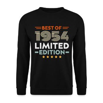 Retro 1954 Vintage Cadeau 70e Anniversaire 70 Ans - Sweat-shirt Unisexe - noir - Devant - Alina (178cm) & Michal (187cm)