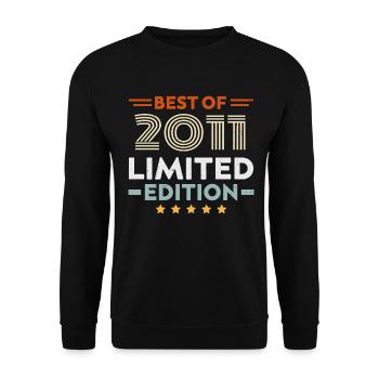 Retro 2011 Vintage Cadeau 13e Anniversaire 13 Ans - Sweat-shirt Unisexe - noir - Devant - Alina (178cm) & Michal (187cm)