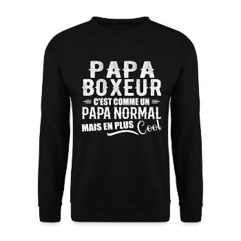 Dad Boxer Humor Coach Boxer Gift - Unisex Sweatshirt - black - Front - Alina (178cm) & Michal (187cm)