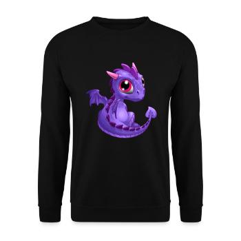 Baby Dragon Purple | Cute Purple Baby Dragon - Unisex Sweatshirt - black - Front - Alina (178cm) & Michal (187cm)