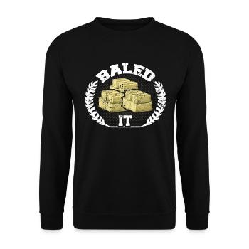 Baled It Straw Bales Farmer Rider Cheval - Sweat-shirt Unisexe - noir - Devant - Alina (178cm) & Michal (187cm)