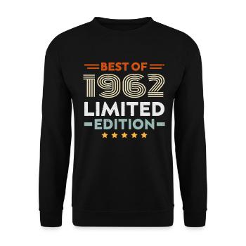 Retro 1962 Vintage Geschenk 62. Geburtstag 62 Jahre - Unisex Pullover - Schwarz - Vorne - Alina (178cm) & Michal (187cm)