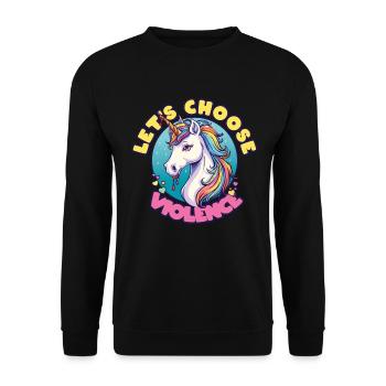Lets choose Violence - Unisex Pullover - Schwarz - Vorne - Alina (178cm) & Michal (187cm)