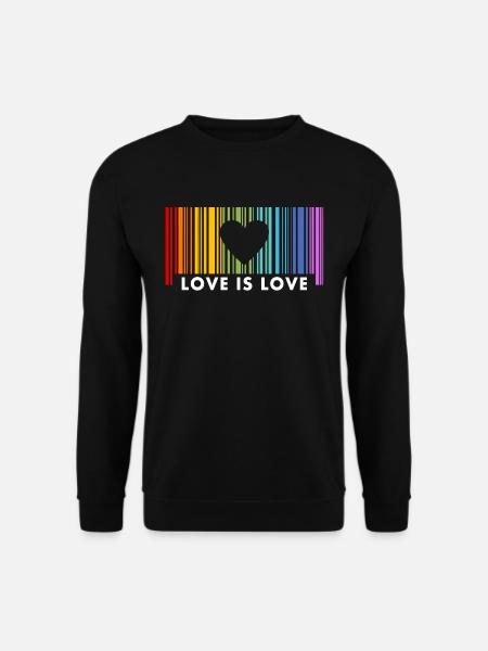 Liebe ist Liebe Barcod Rainbow - Unisex Pullover - Schwarz