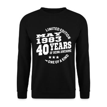 40 years old - birthday may 1983 - Unisex Sweatshirt - black - Front - Alina (178cm) & Michal (187cm)