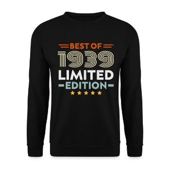 Retro 1939 Vintage 85. Geburtstagsgeschenk 85 Jahre alt - Unisex Pullover - Schwarz - Vorne - Alina (178cm) & Michal (187cm)