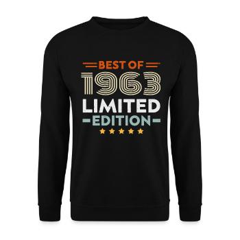 Retro 1963 Vintage Geschenk 61. Geburtstag 61 Jahre - Unisex Pullover - Schwarz - Vorne - Alina (178cm) & Michal (187cm)
