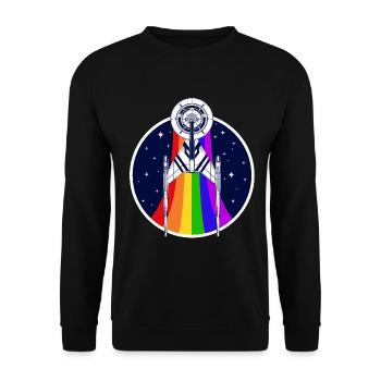Star Trek Discovery Gay Pride Regenbogen Emblem - Unisex Pullover - Schwarz - Vorne - Alina (178cm) & Michal (187cm)