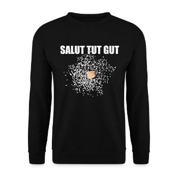Pyro Salut tut gut - Unisex Pullover - Schwarz - Vorne - Alina (178cm) & Michal (187cm)