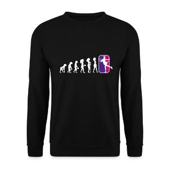 TENNIS EVOLUTION CADEAU DRÔLE DE JOUEUR DE TENNIS - Sweat-shirt Unisexe - noir - Devant - Alina (178cm) & Michal (187cm)