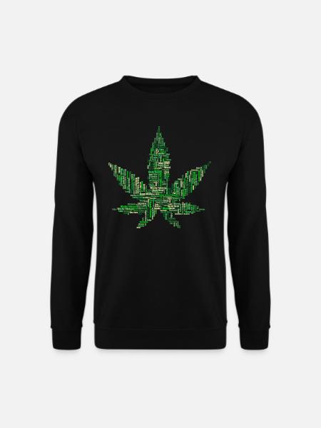Hanfblatt Schriftzug Geschenk Geschenkidee - Unisex Pullover - Schwarz