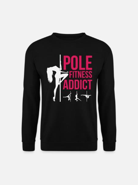 Pole Dance Shirt Pole Fitness Süchtig Geschenk T-Shirt - Unisex Pullover - Schwarz