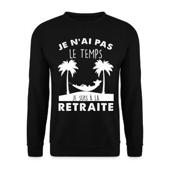 Retraite homme cool et détente - Sweat-shirt Unisexe - noir - Devant - Alina (178cm) & Michal (187cm)